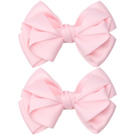 Zolyco 4.5 Inches Unique Hair Bows for Women Girls Thick Ribbon Boutique Alligator Clips Hair Accessories for Older Kids Children Young Girls 2 Pcs