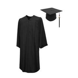 Gradwear Unisex Graduation Cap and Gown Package for High School and University, Includes Tassel Black
