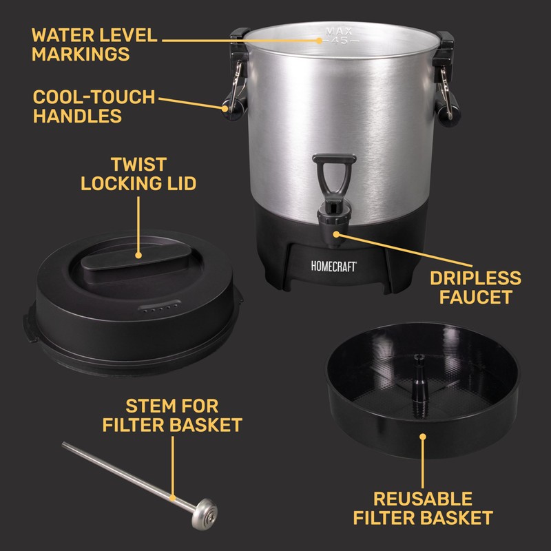 Homecraft 45-Cup Coffee & Hot Beverage Urn - Quick Brewing,