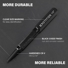4-Piece Nail Punch and Center Punch Set, 1/32", 1/16", 3/32"& 1/8"