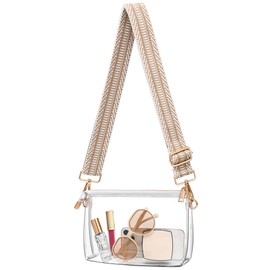 Clear Bag for Women Stadium Approved, Clear Purses, Clear Messenger Bags Adjustable Shoulder Strap Small Clear Stadium Bag for Concerts Sports Events Festivals