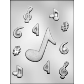 CK Products 2-Inch and 4-Inch Music Notes Chocolate Mold