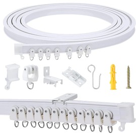 5 Meters (16.4FT) Flexible Bendable Ceiling Curtain Track,Room Divider, Window Treatment or Bay, Shower Track, Trailer Motorhome Curtain Track, Room Divider, Ceiling Track for Curtains