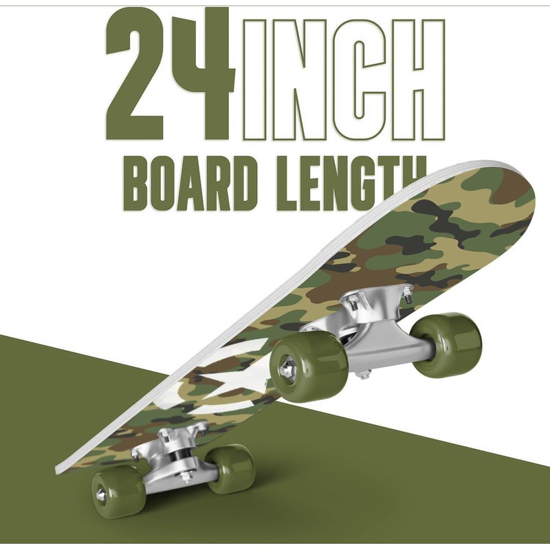 24 inch Rude Boyz Mini Cruiser Skateboard - Aluminium Trucks