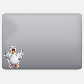 Cute Silly Goose Warrior Unique Vinyl Decal Waterproof Sticker For Car bike, SUV, Truck Helmet, Laptop, Water Bottle Notebook Decal Window, Bumper Vinyl Sticker 5-inch (Design 2)