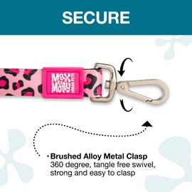 Max & Molly Classic Dog Leash, Comfort Grip Handle, Durable & Strong Neoprene Fabric, Brushed Silver Hardware, Secure Easy Attach Snap Hook, Upper D-Ring for Accessories, Machine Washable