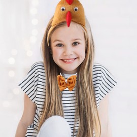 BESTYASH Chicken 3D Animal Costume 3D Chick Headband Bow Tie Tail Set for Easter Cosplay Party
