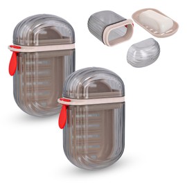 XIHIRCD 2pcs Travel Soap Box, Portable Soap Case with Lid Multifunctional Soap Box Portable Travel Soap Box for Shower Bathroom Travel Camping Gym Soap Box