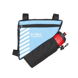 UPANBIKE Bicycle Triangle Frame Bag 1.5 L Polyester Front Tube Bag Frame Bags, Blue (Water Bottle is Not Included)