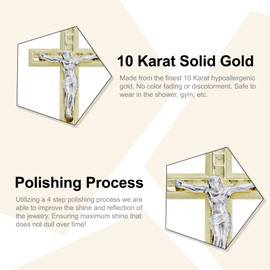 Charm America - Gold Two-Tone Classic Crucifix Charm - 10 Karat Solid Gold