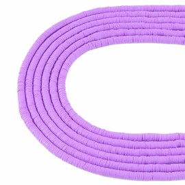 sjavocado Clay Beads,6 Strands 6mm Vinyl Disc Beads Polymer Clay Beads Spacer Beads for Jewelry Making Flat,Necklaces, Bracelets, anklets, Rings (Purple)