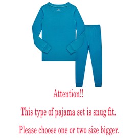 Family Feeling Little Girls Boys Long Sleeve Pajamas Sets Cotton Blue Kids Pjs Size 6