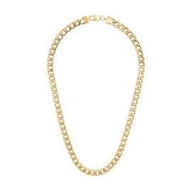 Men's Gold-Plated Stainless Steel Cuban Link Chain Necklace, 11.75mm, 22 Inches