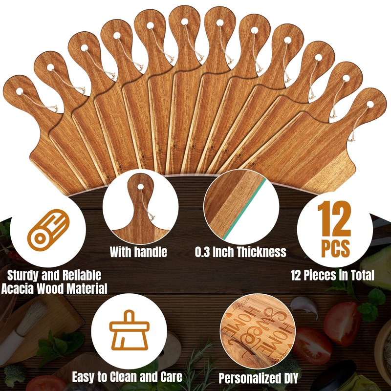 12 Packs Cutting Board Set Plain Chopping Board with Handles