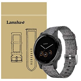 Compatible for Garmin vivoactive 4S Bands, Lvbu Breathable Nylon Woven Fabric Replacement Accessory Strap Compatible for Garmin vívoactive 4S 40mm Smartwatch (Grey)