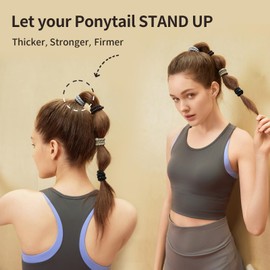 EVITA PERONI 12 Pcs Hair Ties, High Elastic Ponytail Holders, Hair Ties No Damage for Thick Curly Hair Women Men (Berry Coulis)