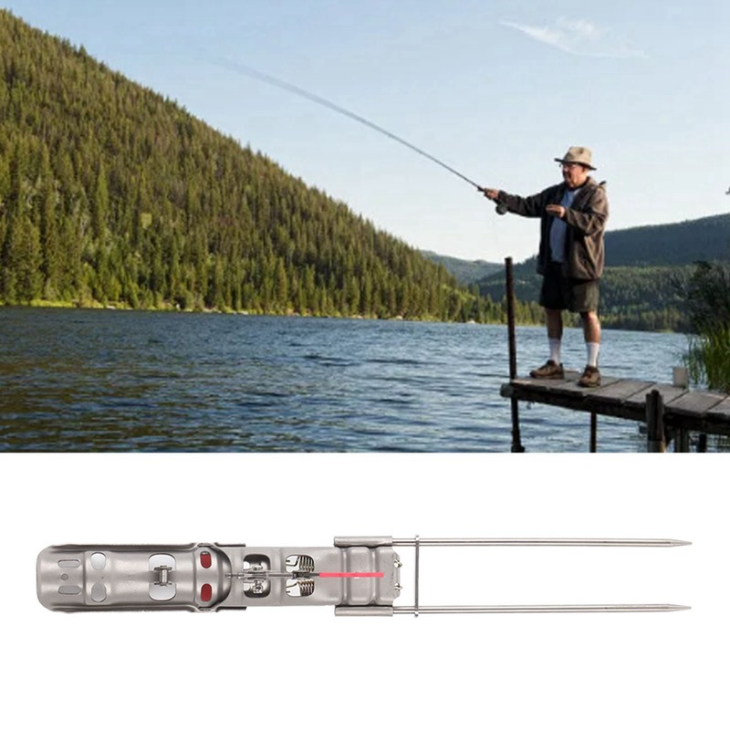 Portable Fishing Rod Bracket Practical Dual Spring Fishing Pole Metal