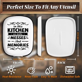 ANATTASOUL Ceramic Spoon Rest, Kitchen Food Elevator Spoon Holder Ceramic for Spatulas, Tongs, Gadgets, Coffee Spoons, Spoon Rest for Hot Plate, Kitchen Counter