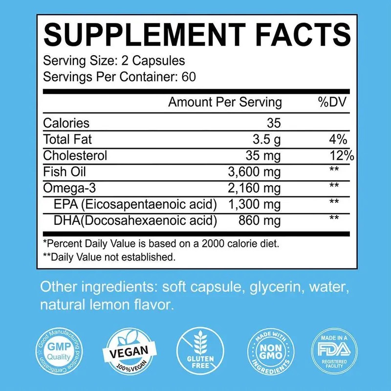 Premium Omega 3 Fish Oil Capsules – EPA DHA Nutritional