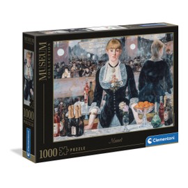 Clementoni - 39661 - Puzzle Colección Museos - Monet, A Bar At Folies-Bergère - Puzzle De 1000 Piezas, Puzzle Cuadros De Arte, Desde 14 Años, Made In Italy