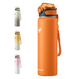 Enerbone Insulated Water Bottle, 32 oz Stainless Steel Water Bottles with Carrying Strap, Double-Wall Vacuum Insulation Thermos, Leakproof Sports Bottle with Straw, Keep Drinks Hot or Cold for Hours