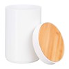 Relaxdays Cosmetic Bin, Bamboo Swing Lid, Modern Bathroom Bin, Plastic,