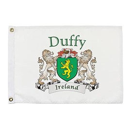 Duffy Irish Coat of Arms Small White Flag - 12"x18" inches