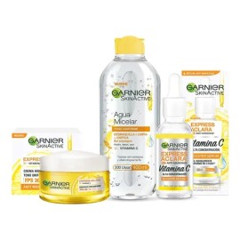 Kit Garnier Aclara Serum + Crema + Agua Micelar Skin Active