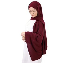 Medine Silk Hijab with Integrated Hat Made in Turkey for Muslim Women, bordeaux