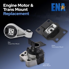 ENA Motor Engine Mount and Trans Mount Set of 3 Compatible with Ford 2005 2006 2007 Focus 2.0L L4 Auto Trans Replacement for A5312 A2939 A2986