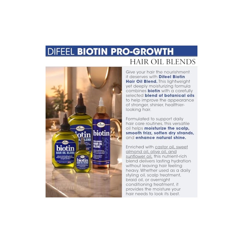 Difeel Aceite para el cabello con biotina premium 7.1 oz.