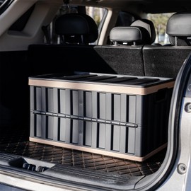 Citylife 64L Collapsible Storage Bins with Lids Plastic Storage Containers for Organizing Stackable Storage Box Large Heavy Duty Utility Crates, 4 Packs