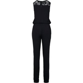 Urban Classics Ladies Lace Block Jumpsuit Ladies Jumpsuit Available in Many Different Colours Sizes XS to 5XL, Black (Black 00007)