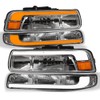 Switchback Sequential LED Strip Tube Bar Chrome Housing Crystal Headlights