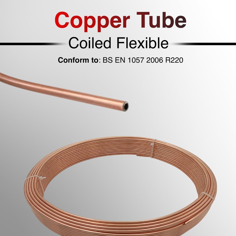 Copper Tube Pipe Coiled Flexible Microbore for Water/Gas/Plumbing & DIY