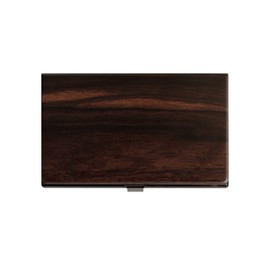 [+LUMBER] CARD CASE Wooden Business Card Holder and Card Case Combining Heavy Stainless Steel Material and Namewood (Ebony)
