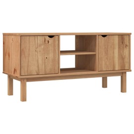 vidaXL OTTA TV Stand - Scandinavian Design, Solid Pine Wood, Stable Frame, Ample Storage, Can be Used for Displaying Decorative Items, Brown