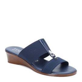 ITALIAN Shoemakers Women's Avery Wedge Sandal (9, Navy, numeric_9)