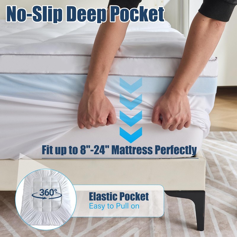 Aodenge 4 lnch Dual Layer Mattress Topper Full Size, 2