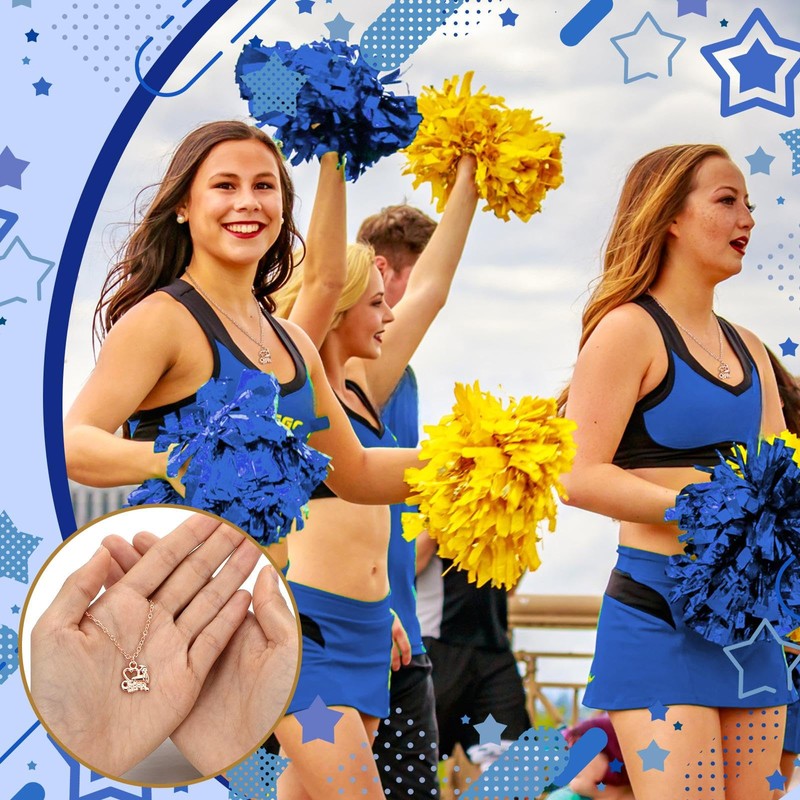Liliaafar 24 Sets Cheerleader Necklace Gifts Bulk with Card,Blue