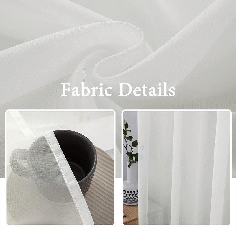 MIULEE French Door Sidelight Sheer Curtains 2 Panels Light Filtering