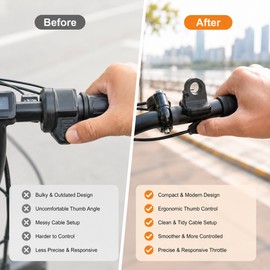 108X Right Thumb Throttle for E-Bikes – 36V 48V 60V 72V Electric Bicycle Accelerator for 22.2mm Handlebars
