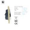 Trendi 2 Gang Artistic Modern Glossy 13 Amp Switched Tactile