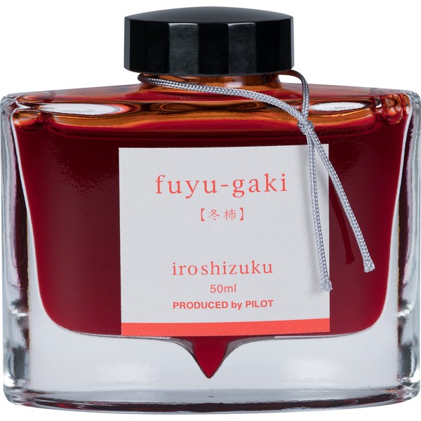 PILOT Iroshizuku Bottled Fountain Pen Ink, Fuyu-Gaki, Winter Persimmon (Orange Red) 50ml Bottle (69209)