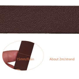 GORGECRAFT Leather Cord 1.5cm Wide 200cm Long Microfiber Faux Leather Flat Braided Leather Cord for Craft Tool Workshop Handmade Coffee