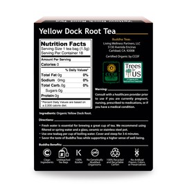 Buddha Teas Organic Yellow Dock Root Tea - OU Kosher, USDA Organic, CCOF, 18 Bleach-Free Tea Bags