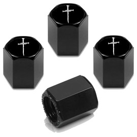 4pcs Tire Valve Stem Caps, Compatible with Cross of Nails, Christian Religious Cross with Nails, Jesus Christ Stem Cap Universal Car Air Cover Car Accessories for Cars, SUV, Truck, Motorcycles
