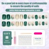 MUZOXEN Short Press on Nails Square Fake Nails Green Gold