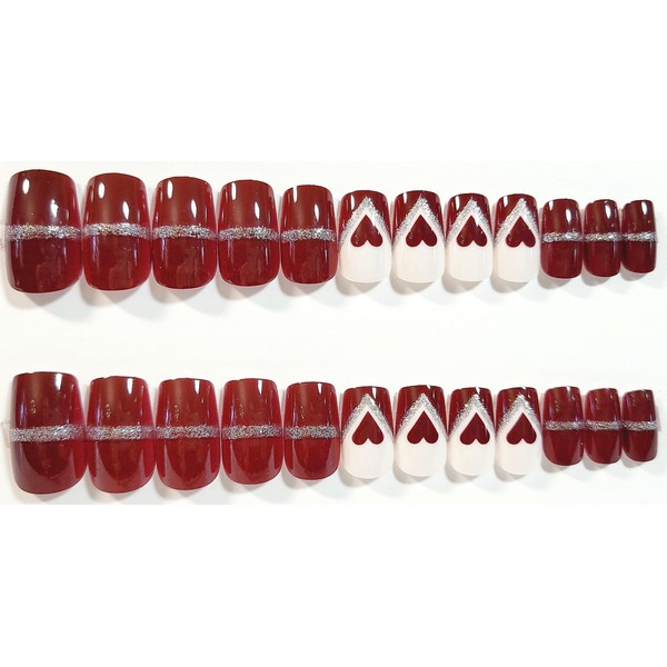 Path To My Heart Glossy Medium Square Press On Nails