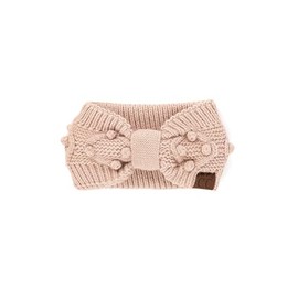 Winter CC Confetti - Diadema de punto grueso con forro polar cálido y mullido, 2 capas hechas a mano Bobble Rose, 1 Count (Pack of 1)